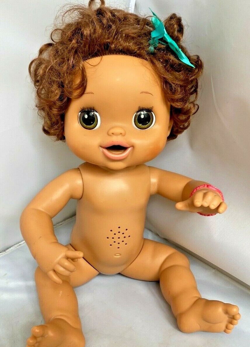 Hasbro 2010 Talking My Baby Alive (tested) Brunette Curly Hair Hispanic F/ship