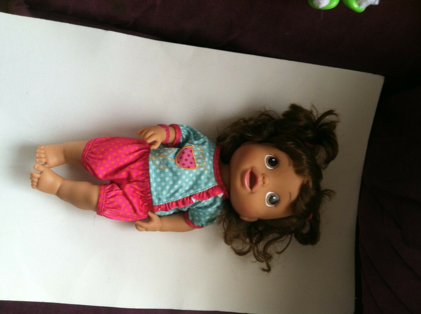 2012 Hasbro Baby Hispanic  Brunette Doll English  & Spanish Works