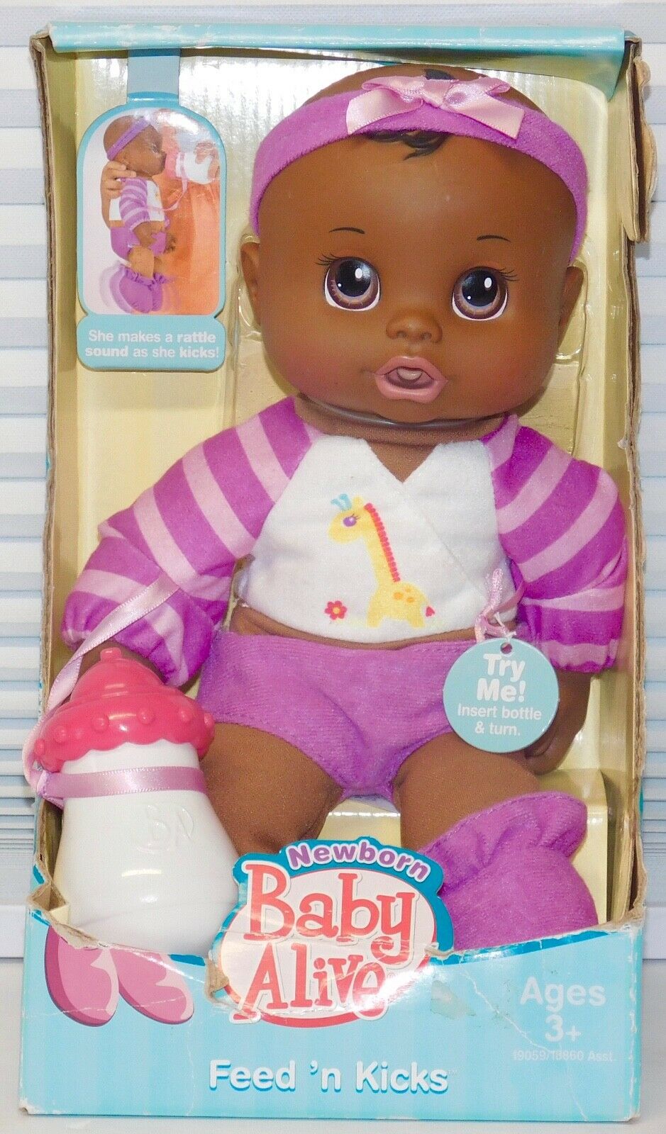 New Baby Alive Doll African American Feed N Kicks Adorable Rare 2007