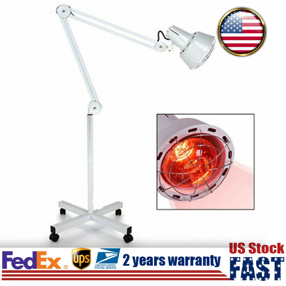 275w Ir Infrared Red Heat Light Floor Stand Pain Relief Lamp Therapy Therapeutic