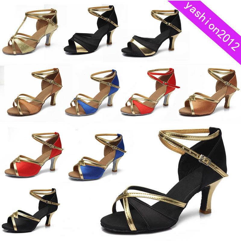 Brand New Women's Ballroom Latin Tango Dance Shoes Heeled Salsa 6 Colors 255-s-w