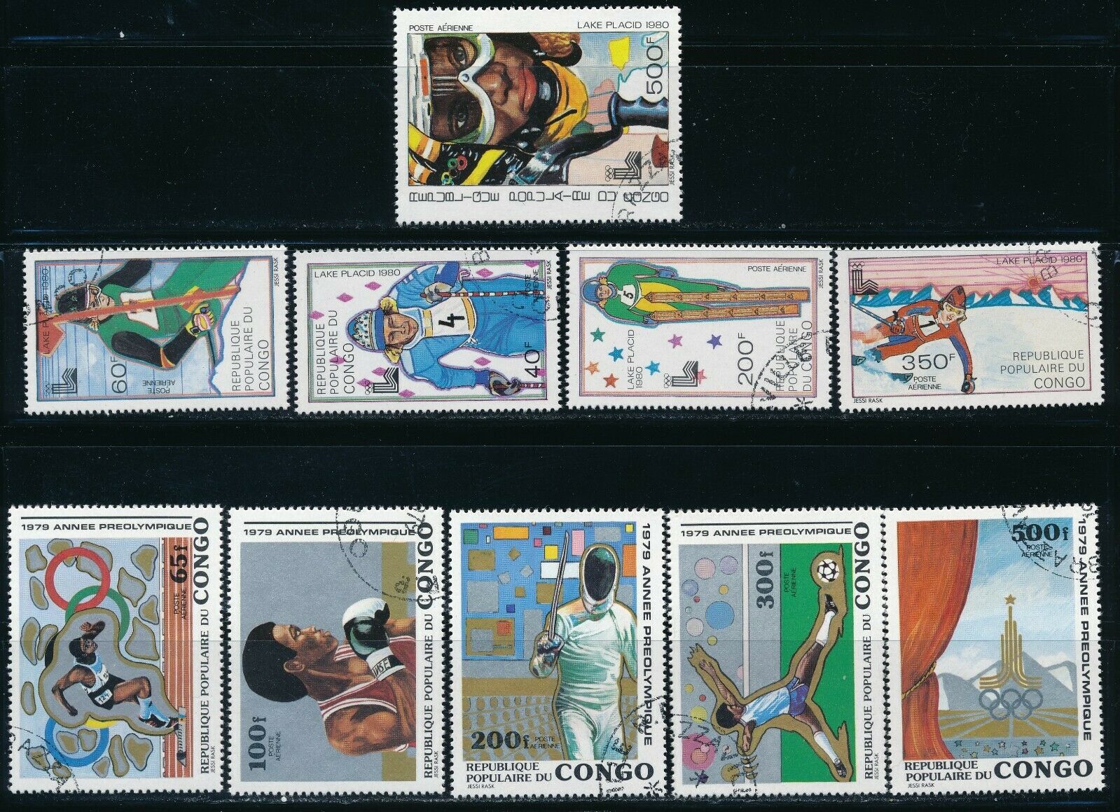 Congo  - Moscow & Lake Placid Olympic Games Used Sets (1980)